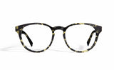 Image of Cheeterz Club eyewear. Photo of round eyeglasses with clear lenses and blue light blocking technology. The frames are medium width with green and black camo print. Suitable for square, oval, and oblong face shapes. These glasses can be used as reading glasses with blue light glasses.